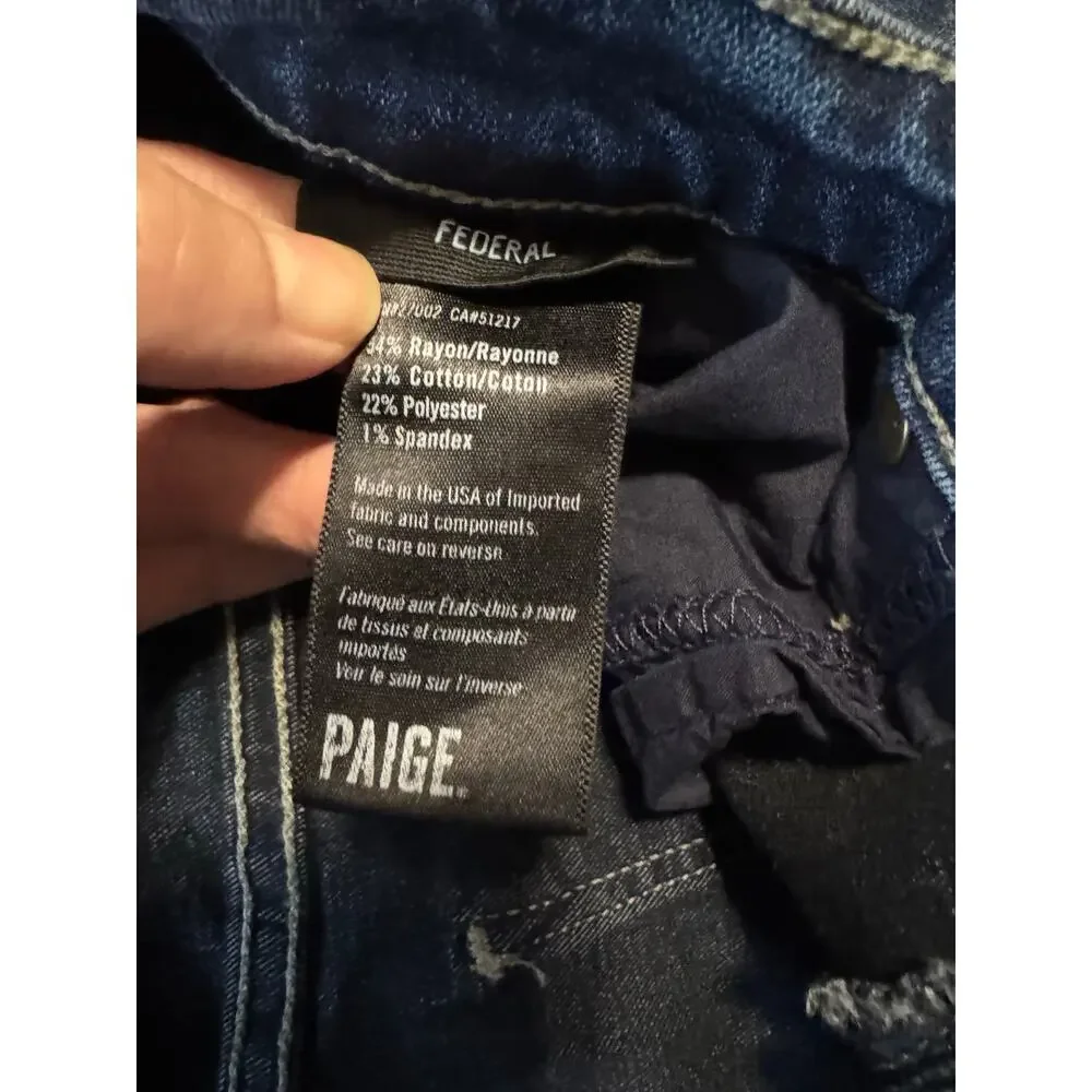 Paige Federal‎ Mens Slim Straight Jeans in Briggs Size 34 (actual 32 x 32)